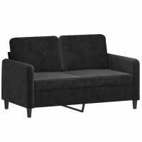 vidaXL 2-Sitzer-Sofa Schwarz 120 cm Samt