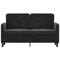 vidaXL 2-Sitzer-Sofa Schwarz 120 cm Samt