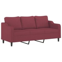 vidaXL 3-Sitzer-Sofa Weinrot 180 cm Stoff