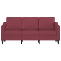 vidaXL 3-Sitzer-Sofa Weinrot 180 cm Stoff