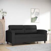 vidaXL 2-Sitzer-Sofa Schwarz 140 cm Mikrofasergewebe