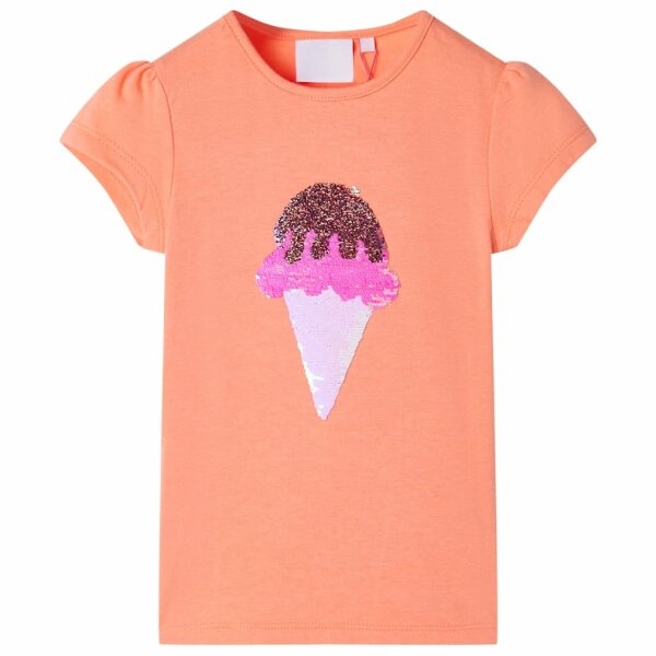 Kinder-T-Shirt Neonorange 128