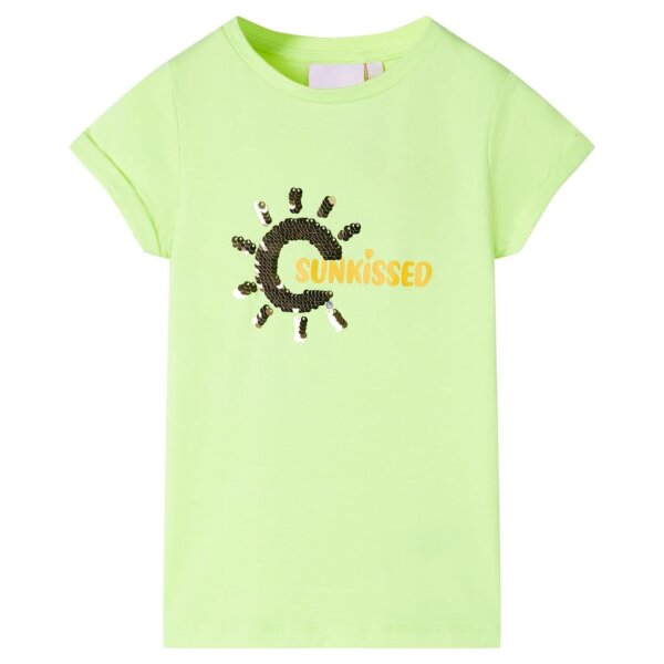 Kinder-T-Shirt Neongelb 140