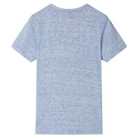 Kinder-Kurzarmshirt Blau Melange 104