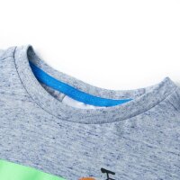 Kinder-Kurzarmshirt Blau Melange 104