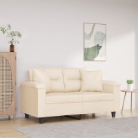 vidaXL 2-Sitzer-Sofa mit Kissen Beige 120 cm...
