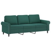 vidaXL 3-Sitzer-Sofa Dunkelgr&uuml;n 180 cm Samt