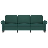 vidaXL 3-Sitzer-Sofa Dunkelgr&uuml;n 180 cm Samt