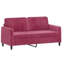 vidaXL 2-Sitzer-Sofa Weinrot 140 cm Samt