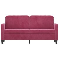 vidaXL 2-Sitzer-Sofa Weinrot 140 cm Samt