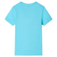 Kinder-Kurzarmshirt Aquablau 140