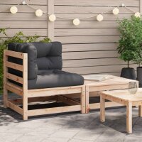 vidaXL Garten-Ecksofa mit Kissen und Hocker