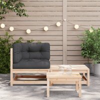 vidaXL Garten-Ecksofa mit Kissen und Hocker