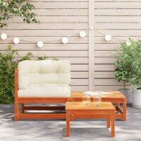 vidaXL Garten-Ecksofa mit Kissen und Hocker