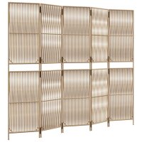 vidaXL Paravent 5-tlg. Beige Poly Rattan