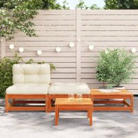 vidaXL Gartensofa ohne Armlehnen mit Kissen und Hockern