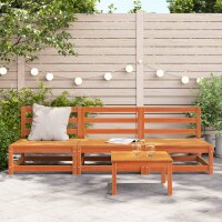 vidaXL Gartensofas ohne Armlehnen 3 Stk. Wachsbraun Massivholz Kiefer