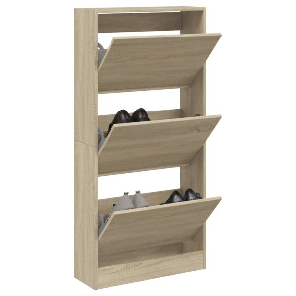 vidaXL Schuhschrank Sonoma-Eiche 60x21x125,5 cm Holzwerkstoff