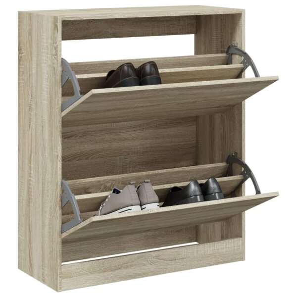 vidaXL Schuhschrank Sonoma-Eiche 80x34x96,5 cm Holzwerkstoff