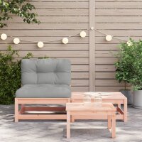 vidaXL Gartensofa ohne Armlehnen mit Kissen und Hocker