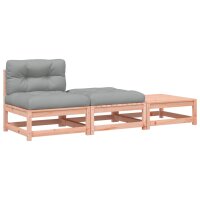 vidaXL Gartensofa ohne Armlehnen mit Kissen und Hockern