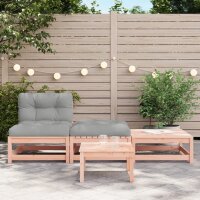 vidaXL Gartensofa ohne Armlehnen mit Kissen und Hockern