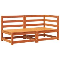 vidaXL Gartensofa 2-Sitzer Wachsbraun Massivholz Kiefer