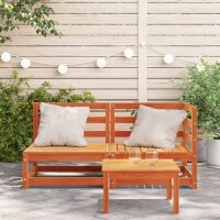 vidaXL Gartensofa 2-Sitzer Wachsbraun Massivholz Kiefer