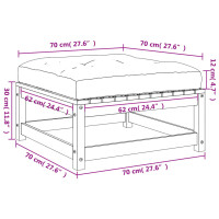 vidaXL Gartenhocker mit Kissen 2 Stk. Massivholz Kiefer