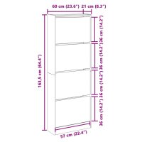 vidaXL Schuhschrank R&auml;uchereiche 60x21x163,5 cm Holzwerkstoff