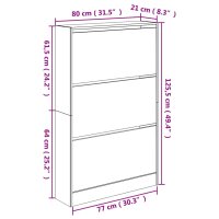 vidaXL Schuhschrank Wei&szlig; 80x21x125,5 cm Holzwerkstoff