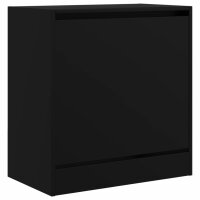 vidaXL Schuhschrank Schwarz 60x34x63,5 cm Holzwerkstoff