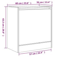 vidaXL Schuhschrank Schwarz 60x34x63,5 cm Holzwerkstoff