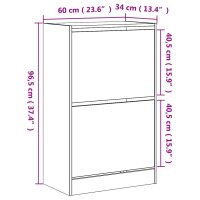 vidaXL Schuhschrank Sonoma-Eiche 60x34x96,5 cm Holzwerkstoff