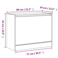 vidaXL Schuhschrank Grau Sonoma 80x34x63 cm Holzwerkstoff