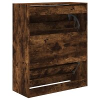 vidaXL Schuhschrank R&auml;uchereiche 80x34x96,5 cm Holzwerkstoff