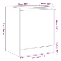 vidaXL Schuhschrank Grau Sonoma 60x42x69 cm Holzwerkstoff