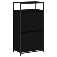 vidaXL Schuhschrank Schwarz 60x34x112 cm Holzwerkstoff