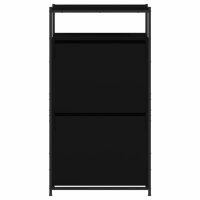 vidaXL Schuhschrank Schwarz 60x34x112 cm Holzwerkstoff