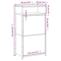 vidaXL Schuhschrank Schwarz 60x34x112 cm Holzwerkstoff