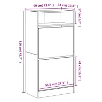 vidaXL Schuhschrank Sonoma-Eiche 60x34x116 cm Holzwerkstoff