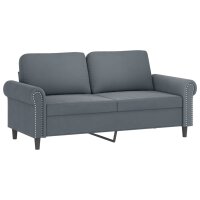 vidaXL 2-Sitzer-Sofa mit Zierkissen Dunkelgrau 140 cm Samt