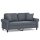 vidaXL 2-Sitzer-Sofa mit Zierkissen Dunkelgrau 140 cm Samt