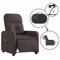 vidaXL Massagesessel Elektrisch Dunkelbraun Stoff