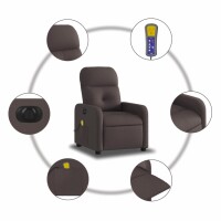 vidaXL Massagesessel Elektrisch Dunkelbraun Stoff