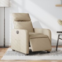 vidaXL Relaxsessel Elektrisch Creme Stoff