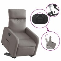 vidaXL Relaxsessel mit Aufstehhilfe Elektrisch Taupe Stoff