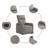 vidaXL Relaxsessel mit Aufstehhilfe Elektrisch Taupe Stoff