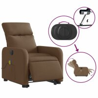 vidaXL Elektrischer Massagesessel mit Aufstehhilfe Braun Stoff