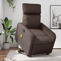 vidaXL Massagesessel mit Aufstehhilfe Braun Kunstleder